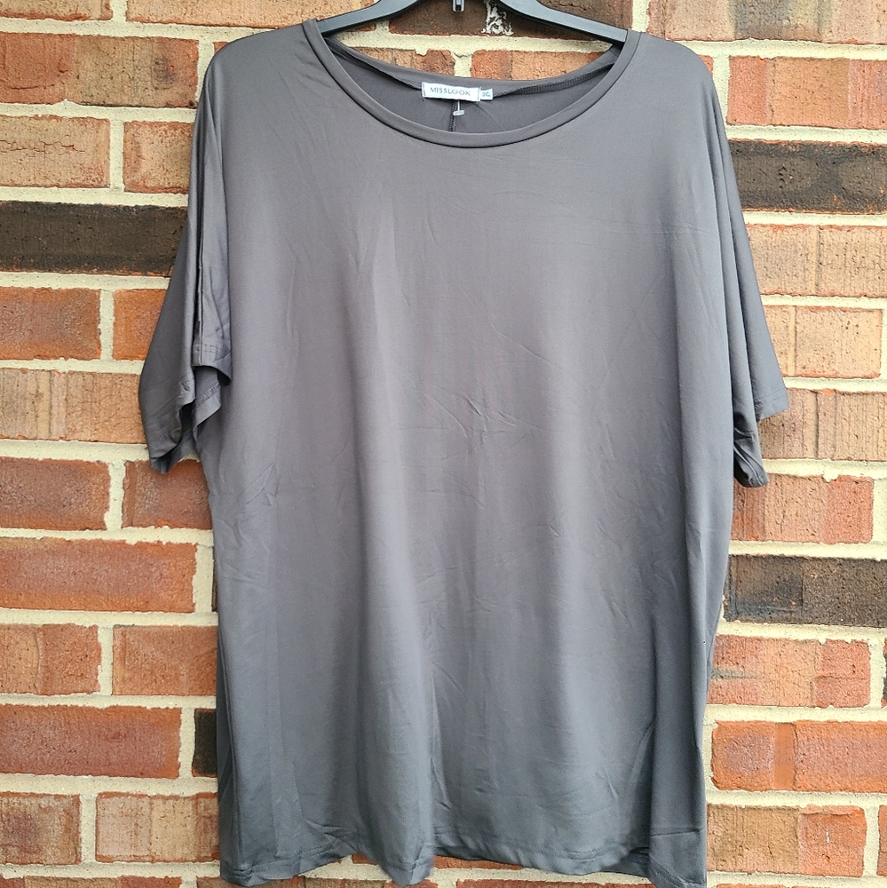 MissLook Gray Short Sleeve Top